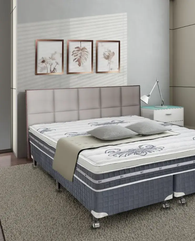 Cama box montada em quarto